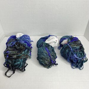 Cherry Tree Hill Cashcott Novelty Ribbon Yarn Lot of 3 Hanks 143 yds each Nylon